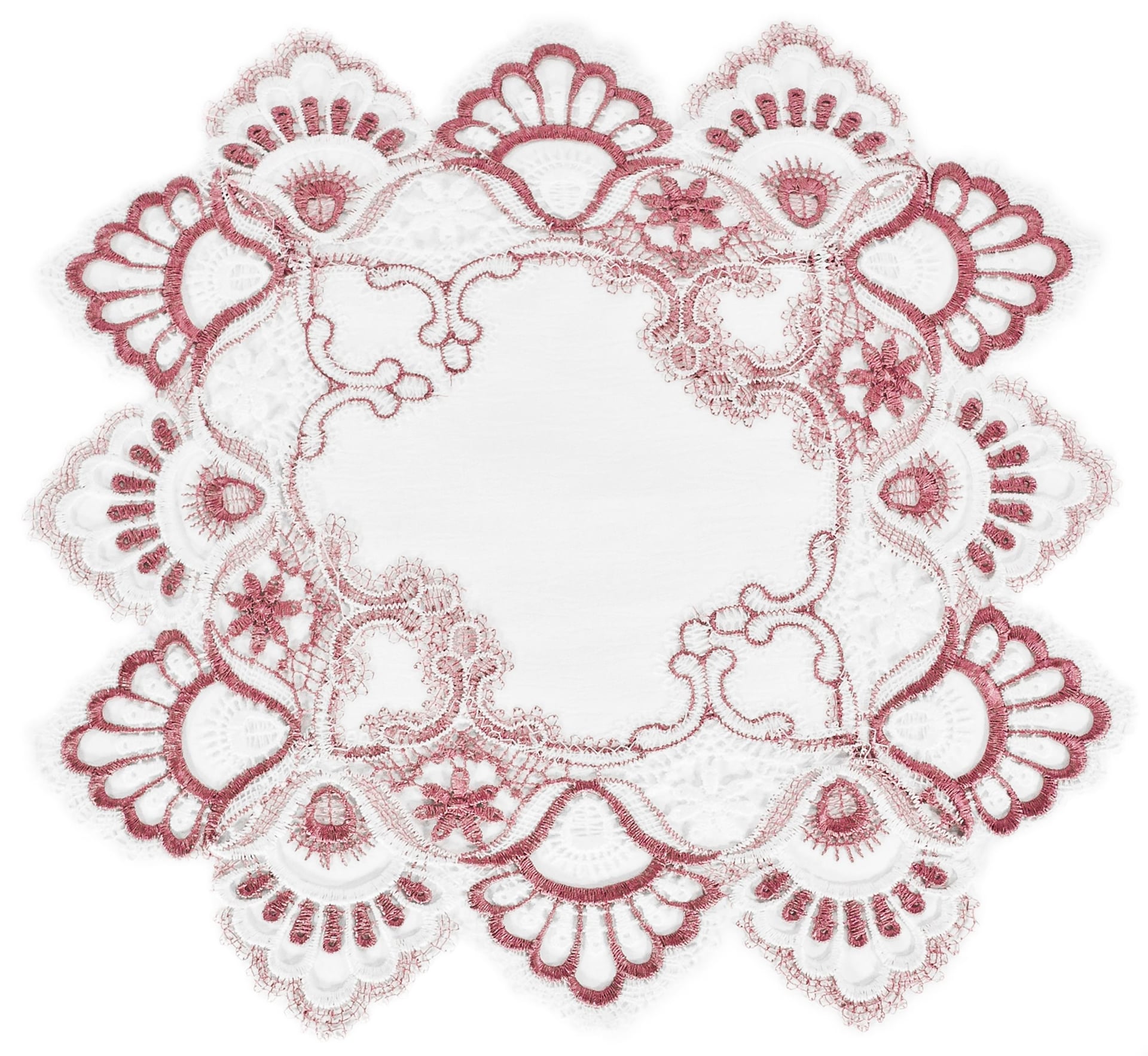Mauve Rose Jacquard European Lace Doily, Placemat