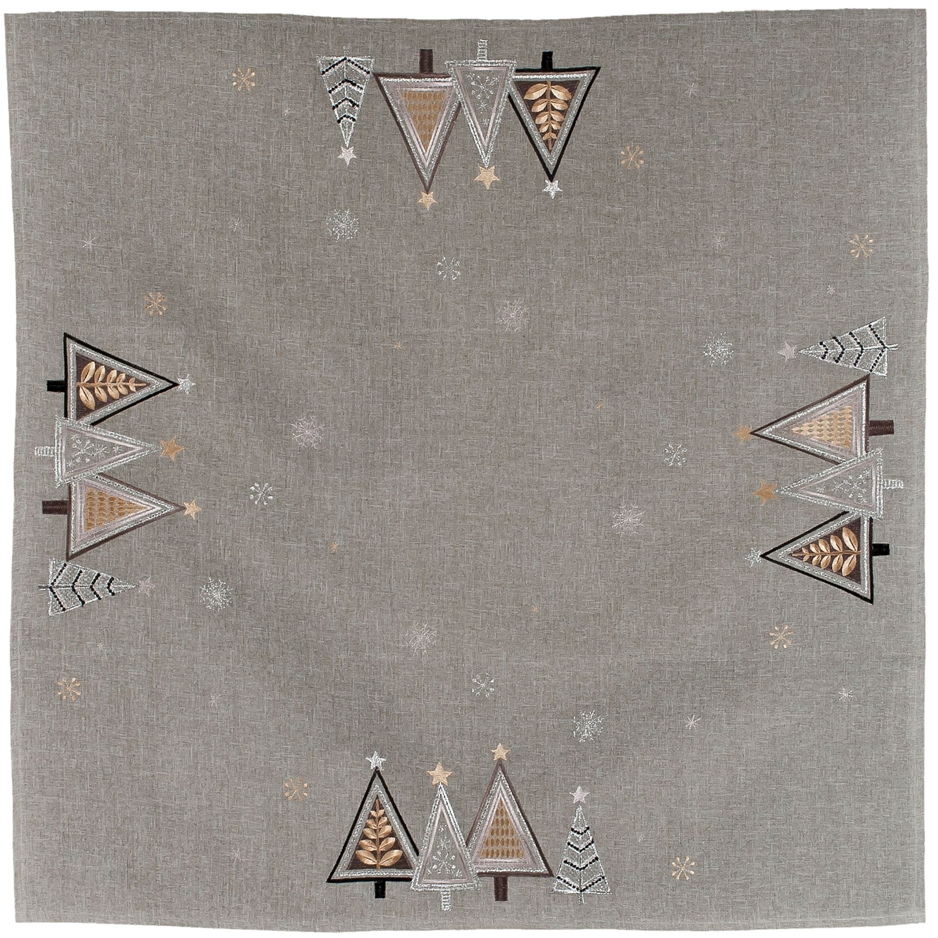 Gray Modern Geometric Christmas Tree Table Topper (34" SQ)