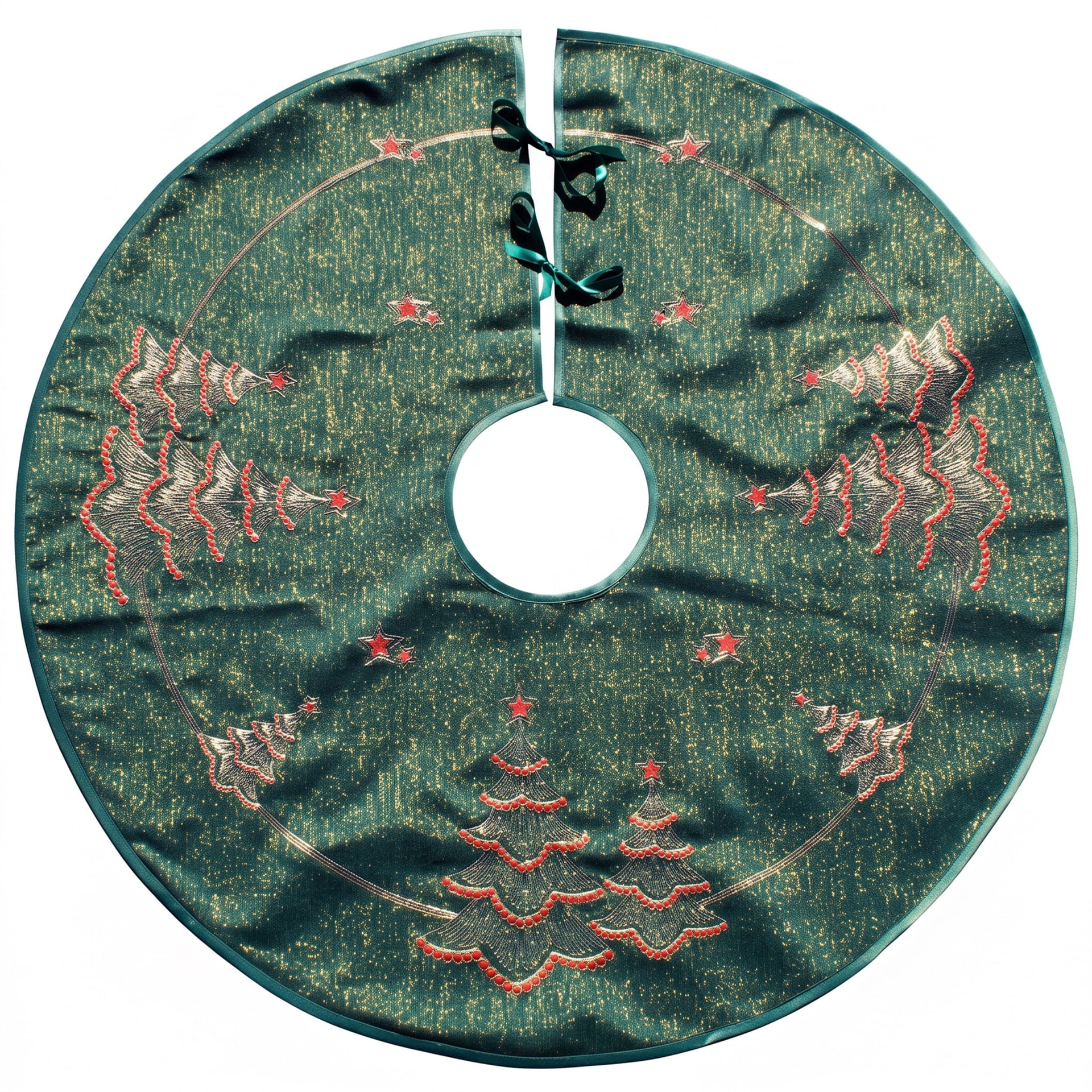Tree Skirt Christmas Trees Green 48 Inch Round