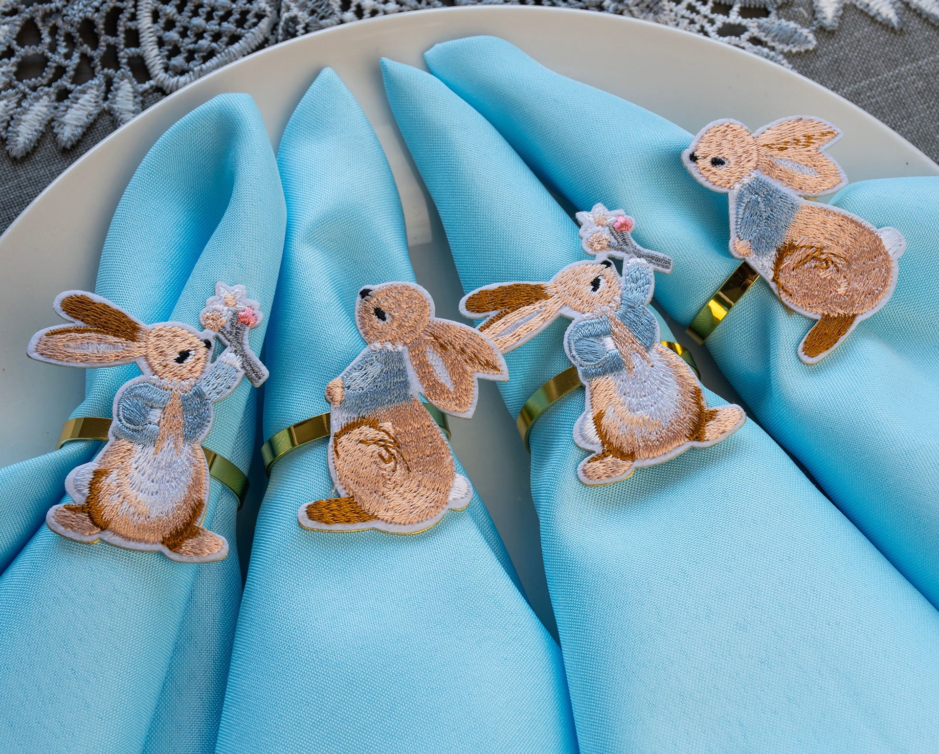 Easter Bunny Napkin Rings, Set of 4