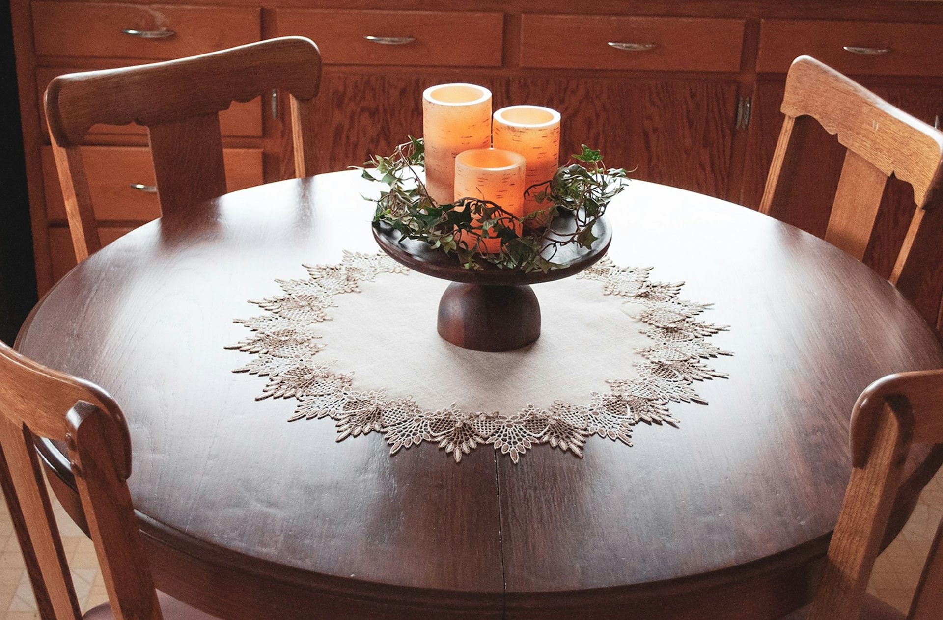 Coffee Table Doily | Neutral Brown Earth Tones (24" & 33")