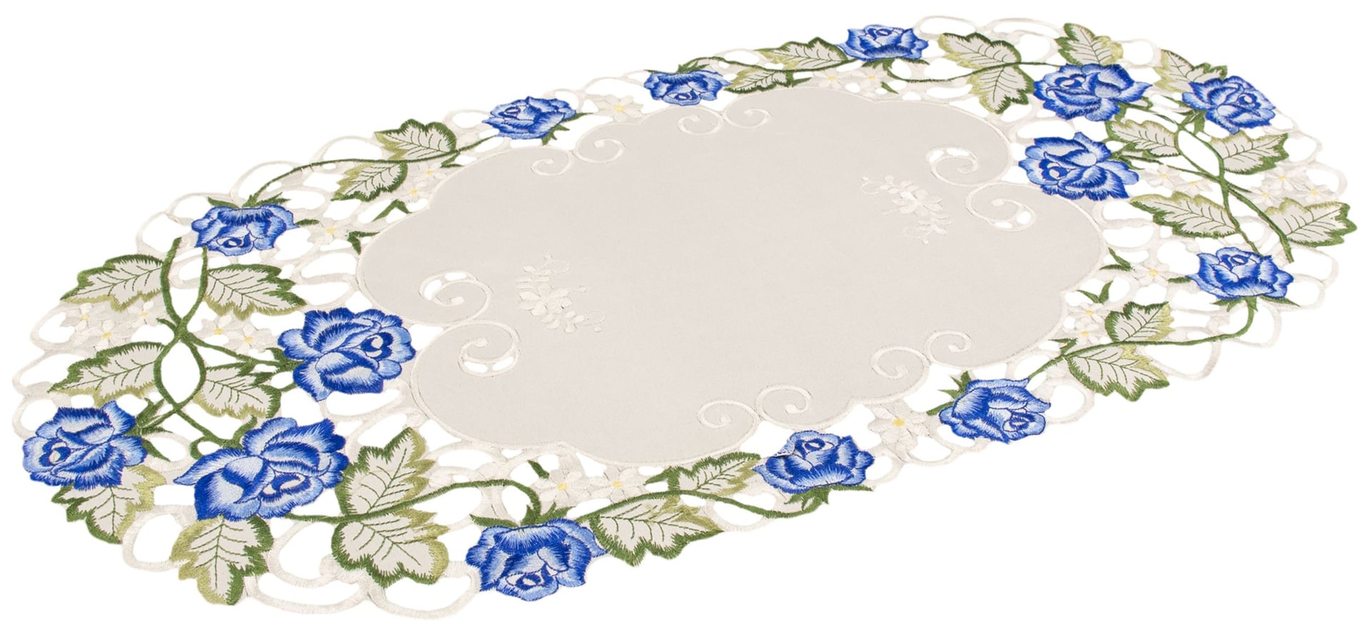 Blue Rose Table Runner (12.5"x26")