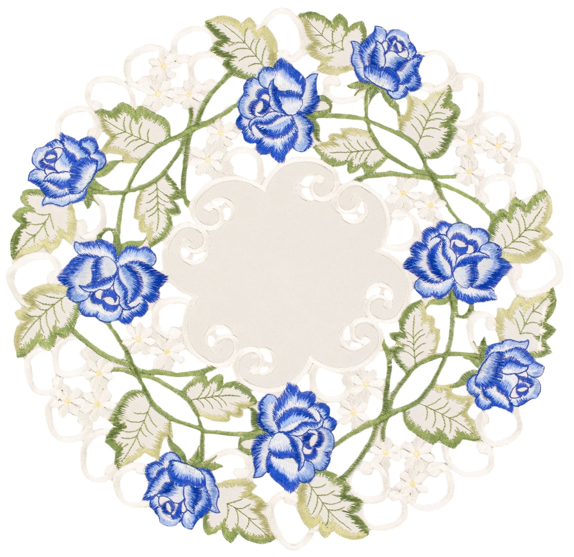 Blue Rose Doily