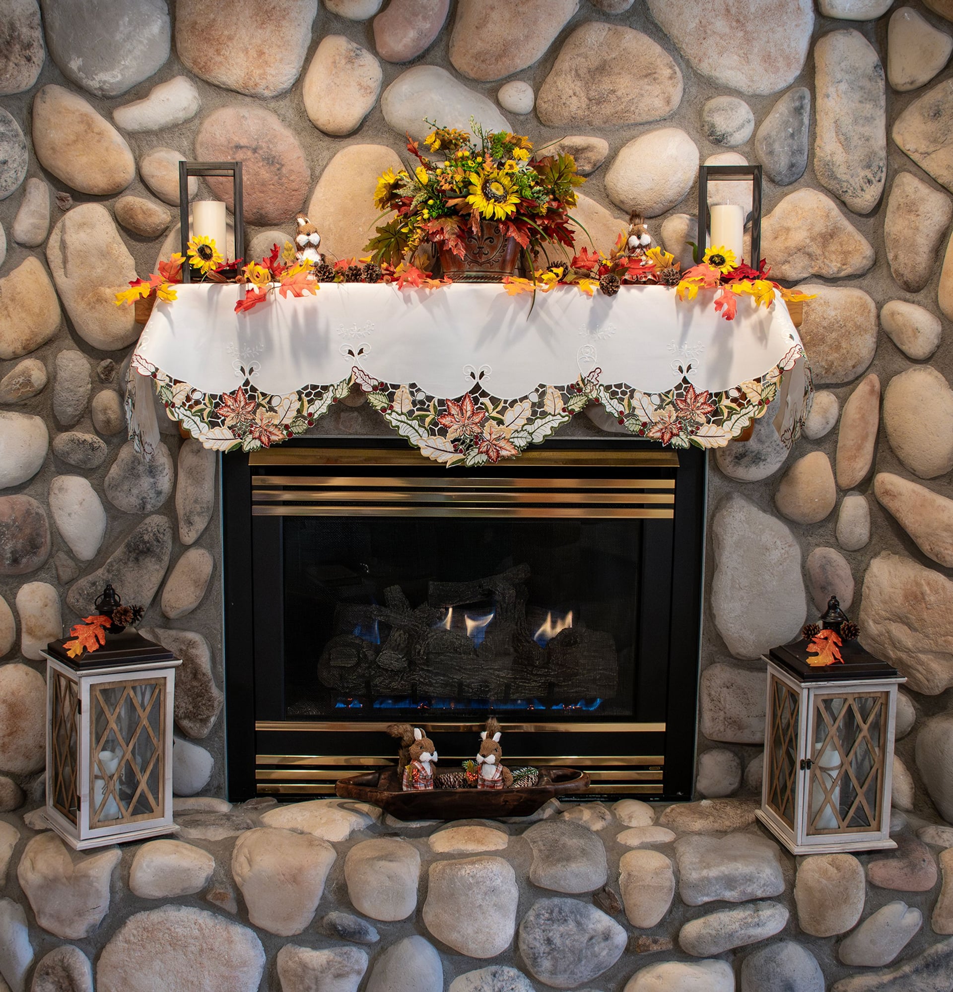 Fall Maple Leaf Mantel Scarf (19" x 90")