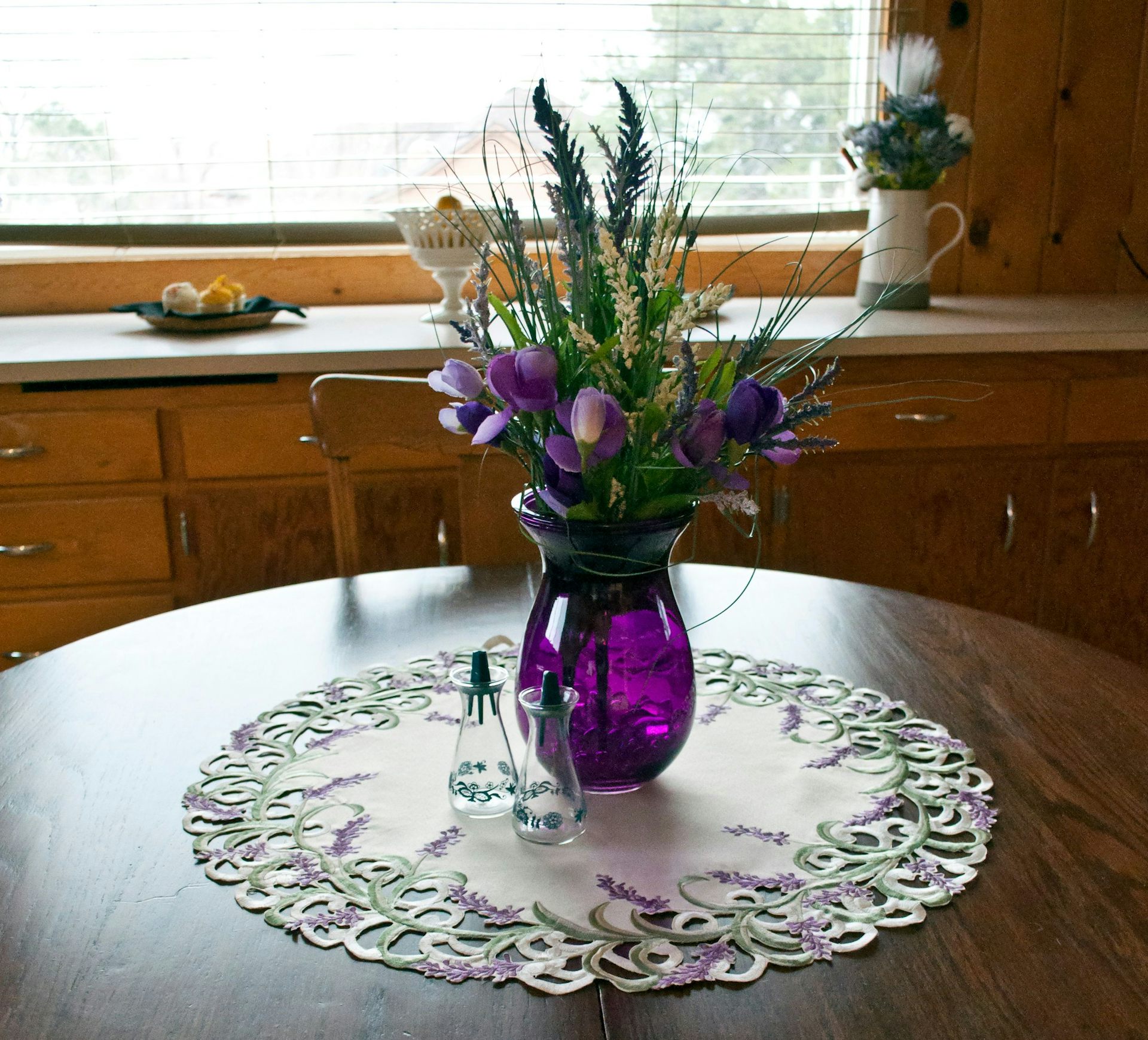 Lavender Lilac Large Doily, Table Topper (23', 33")