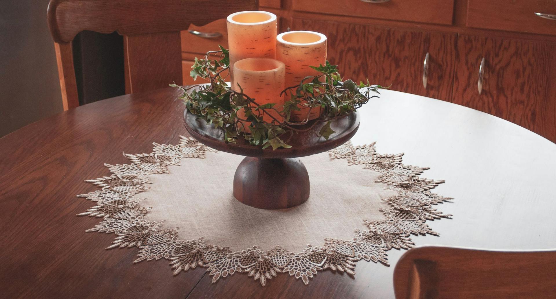 Coffee Table Doily | Neutral Brown Earth Tones (24" & 33")