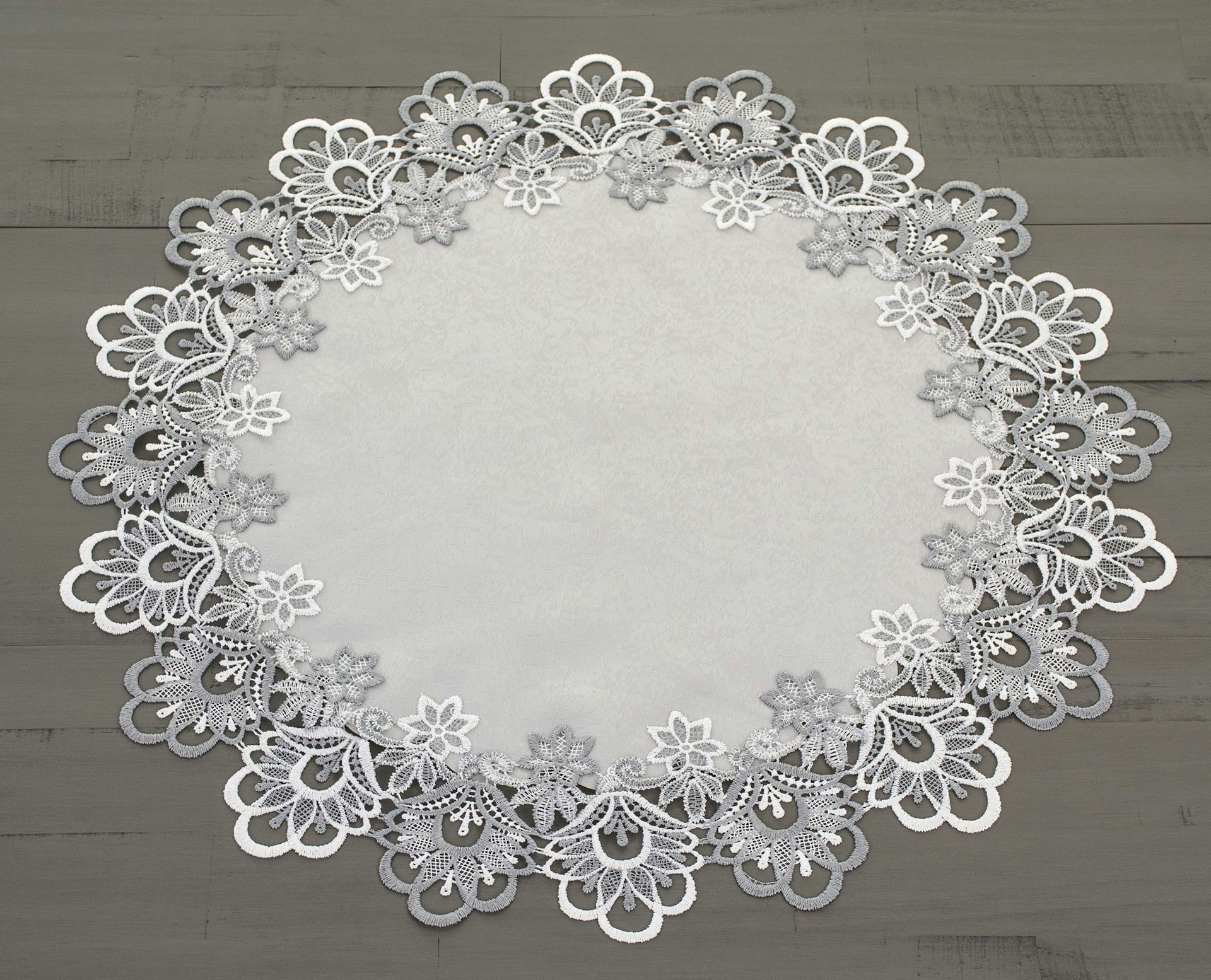 Silver Lace Table Topper/ Tablecloth (23"/ 33" Round)