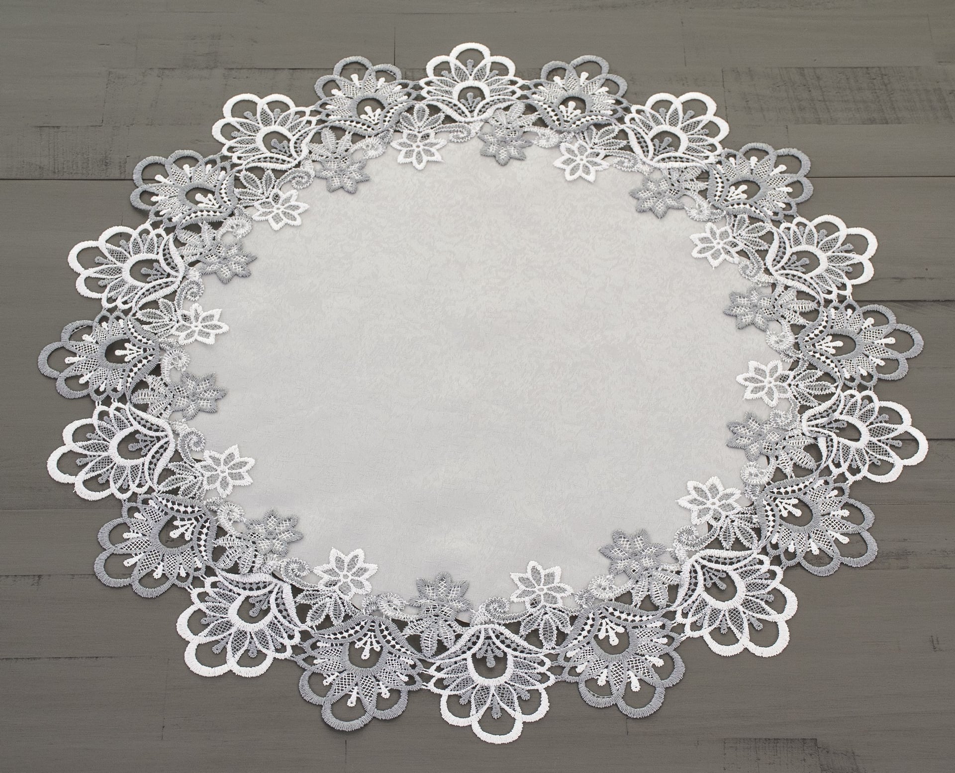 Silver Lace Table Topper/ Tablecloth (23"/ 33" Round)