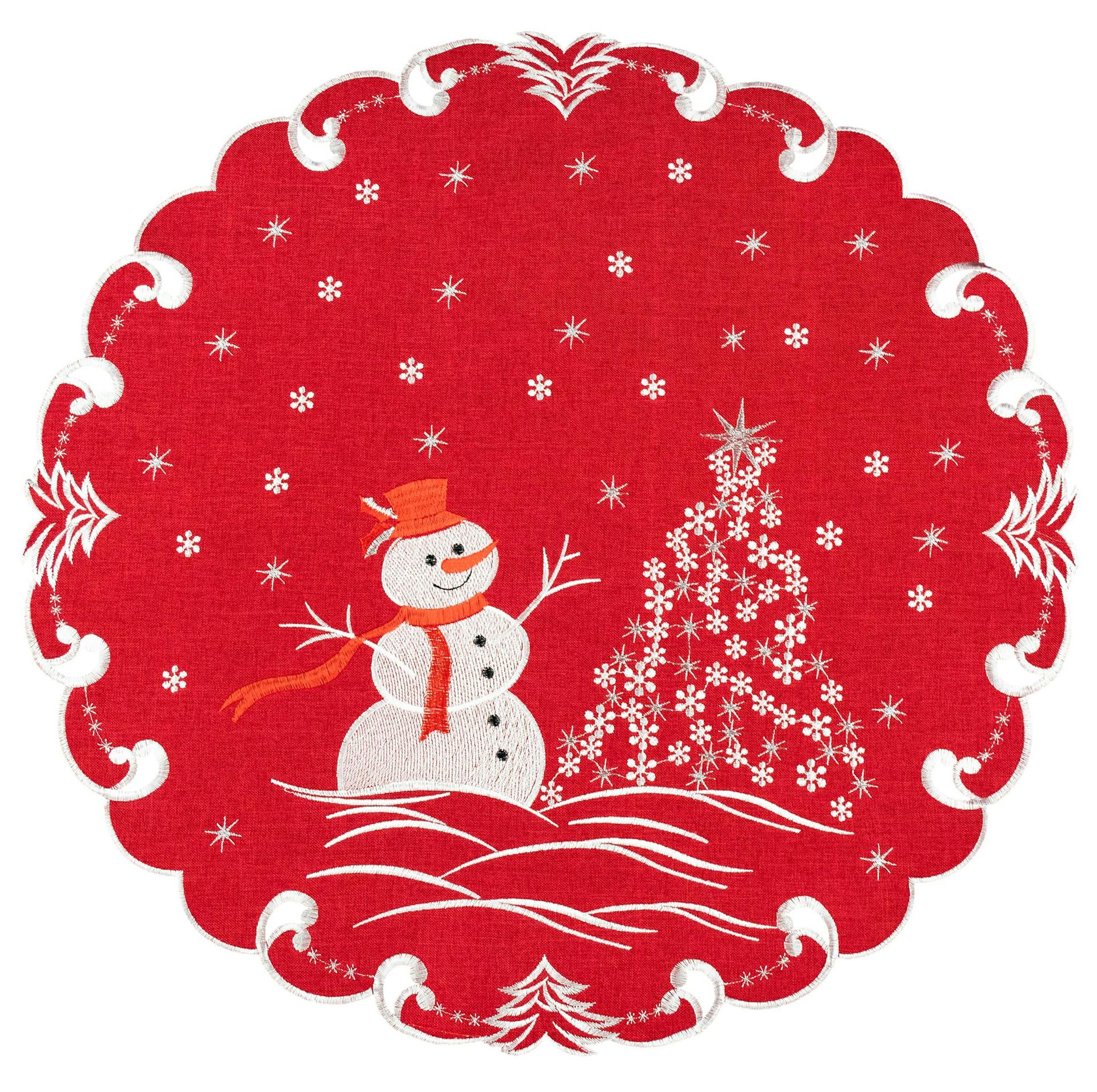 Snowman with Snowflakes Trees Topper (23" Round / 33" Round / 33" Square)